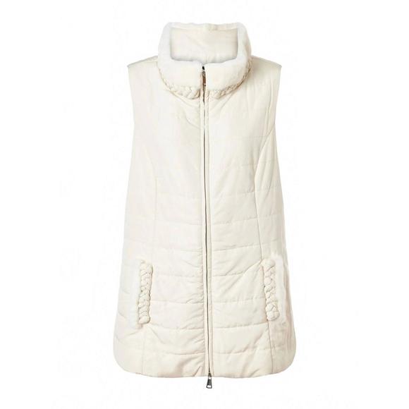 NEW DIOMI women´s mink braided nylon vest in off white